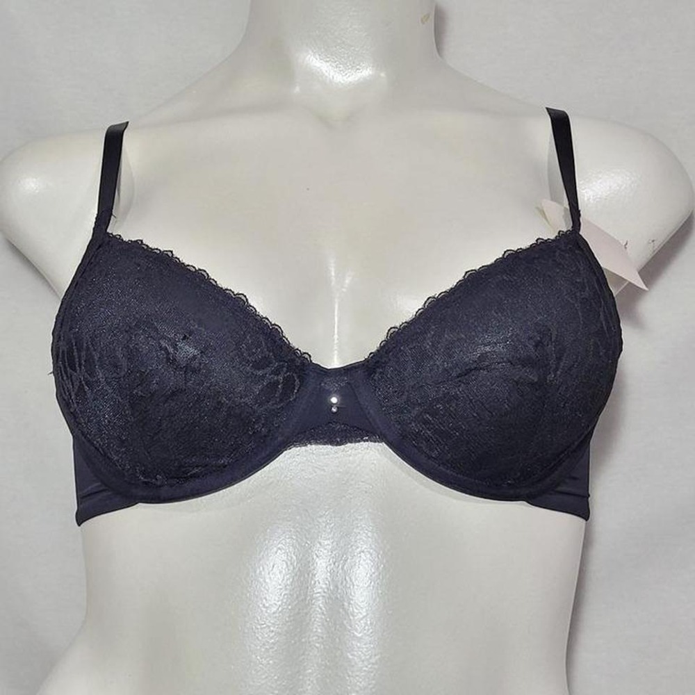 34B‎ Lily Of France 2177140 Extreme Sensational Cut & Sew UW Bra Black NWT
